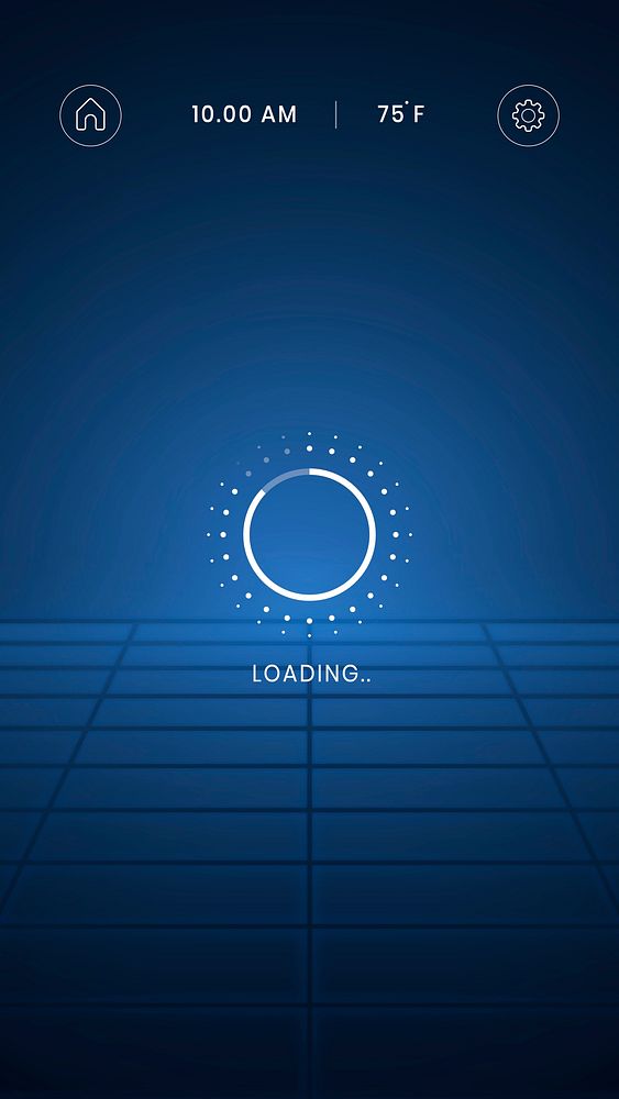 Loading screen automotive interface vector blue hologram for smartphone