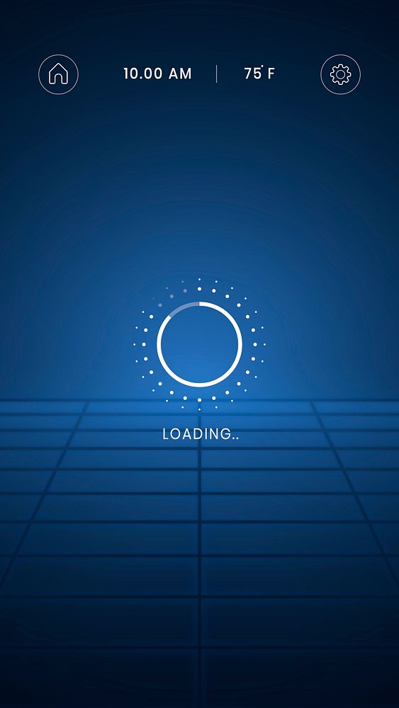 Loading screen automotive interface psd blue hologram for smartphone