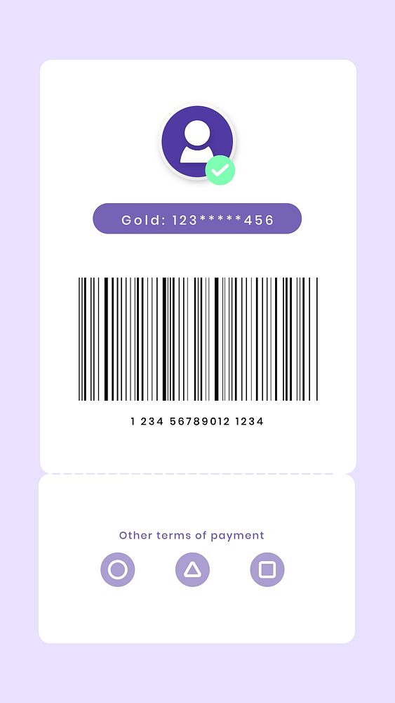 My barcode screen vector digital payment template for smartphone