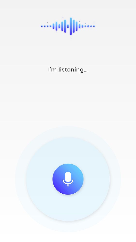 Virtual assistant sound waves smartphone screen