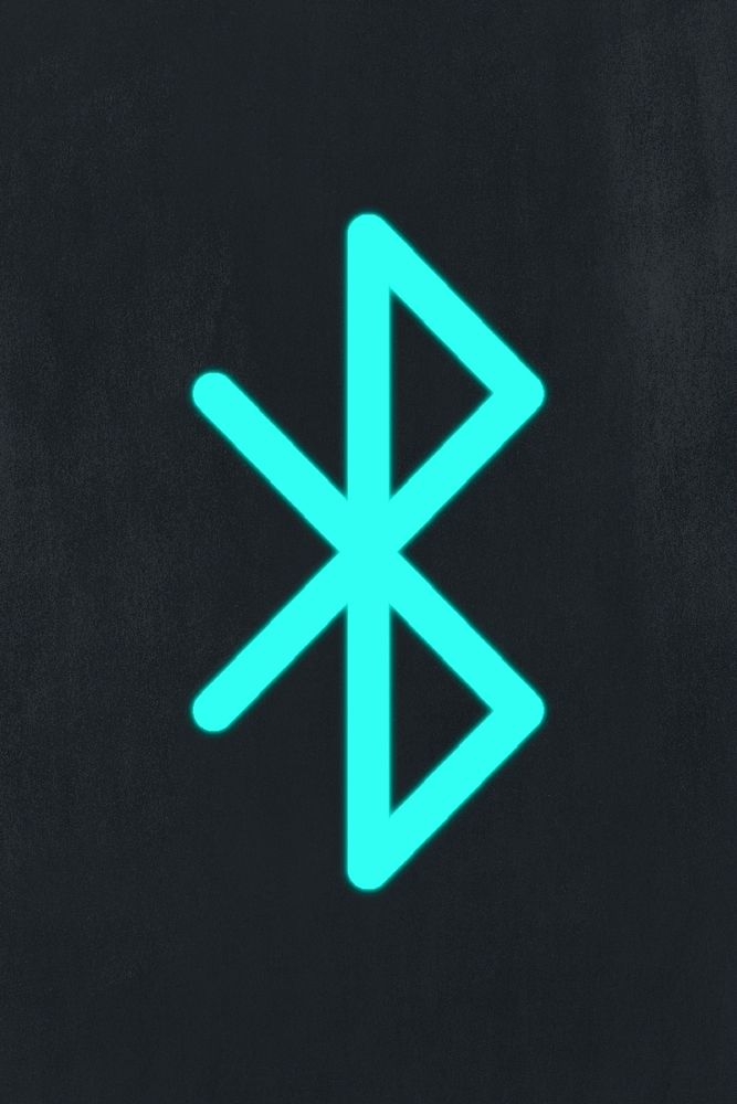 Bluetooth symbol in neon light blue