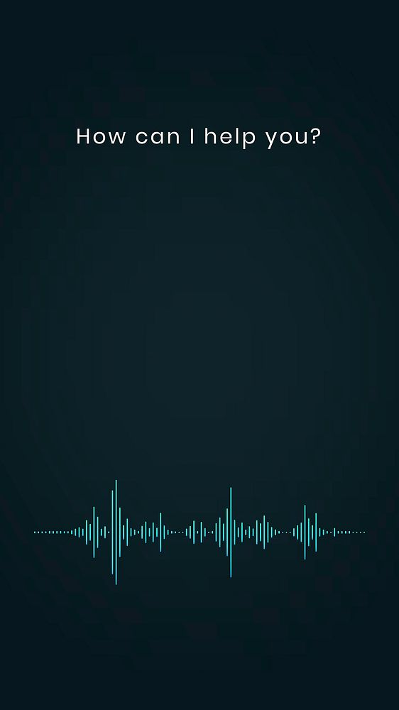 Neon voice assistant vector sound wave design phone