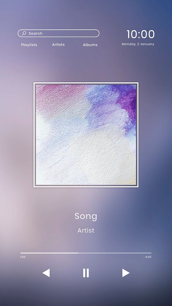 Music streaming phone screen psd user interface graphic