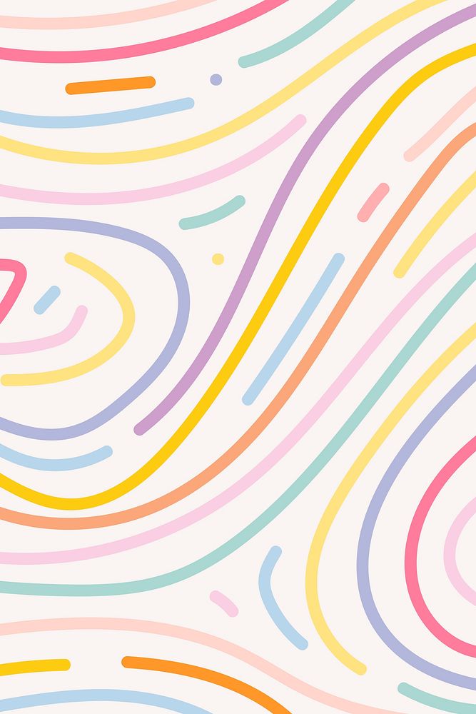 Colorful background in cute pastel line pattern
