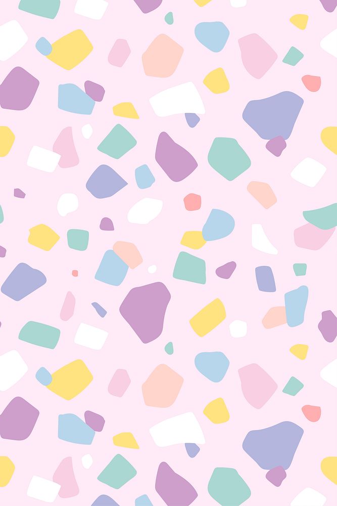 Background seamless pattern vector with cute pastel terrazzo
