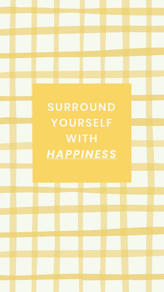 Editable cute template vector for social media story with surround yourself with happiness