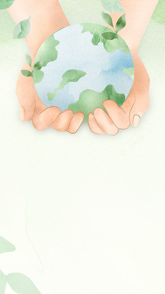 Watercolor background hands protecting world | Premium Photo - rawpixel