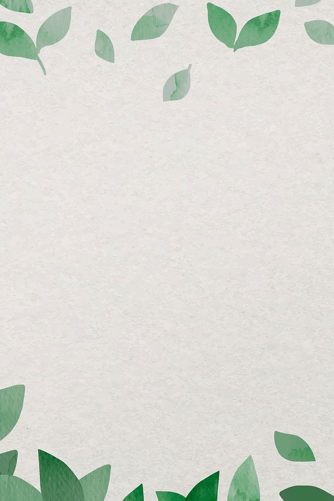 Leaf frame vector in watercolor green