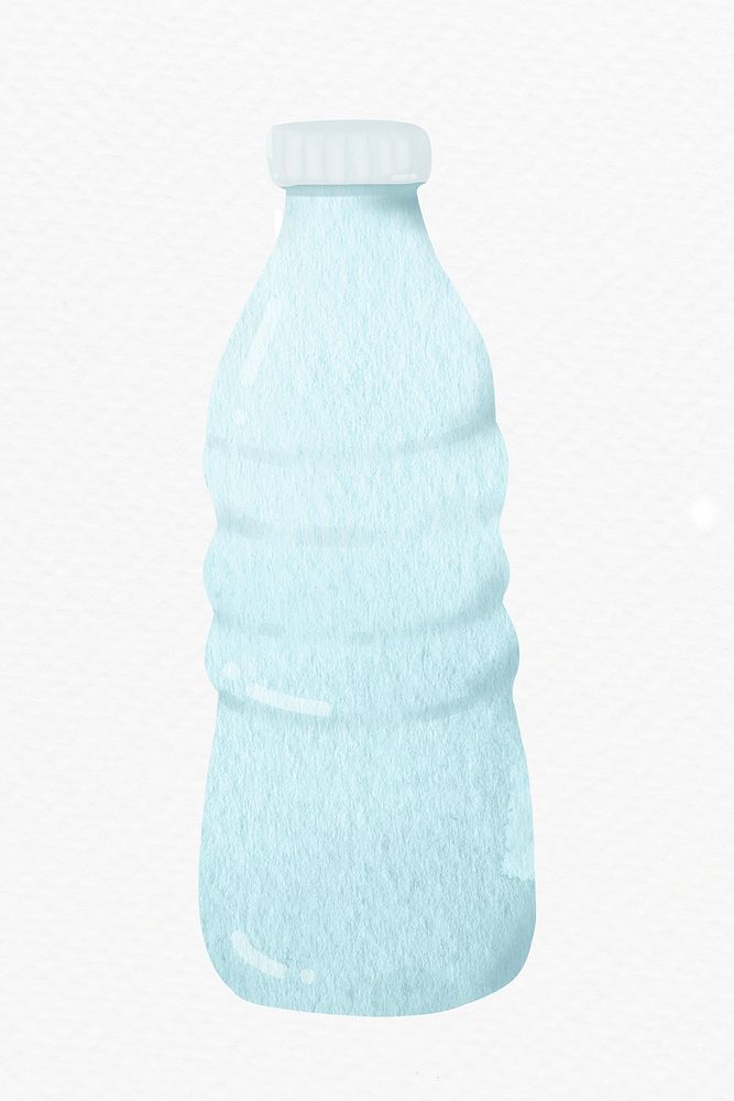 Plastic bottle watercolor design element