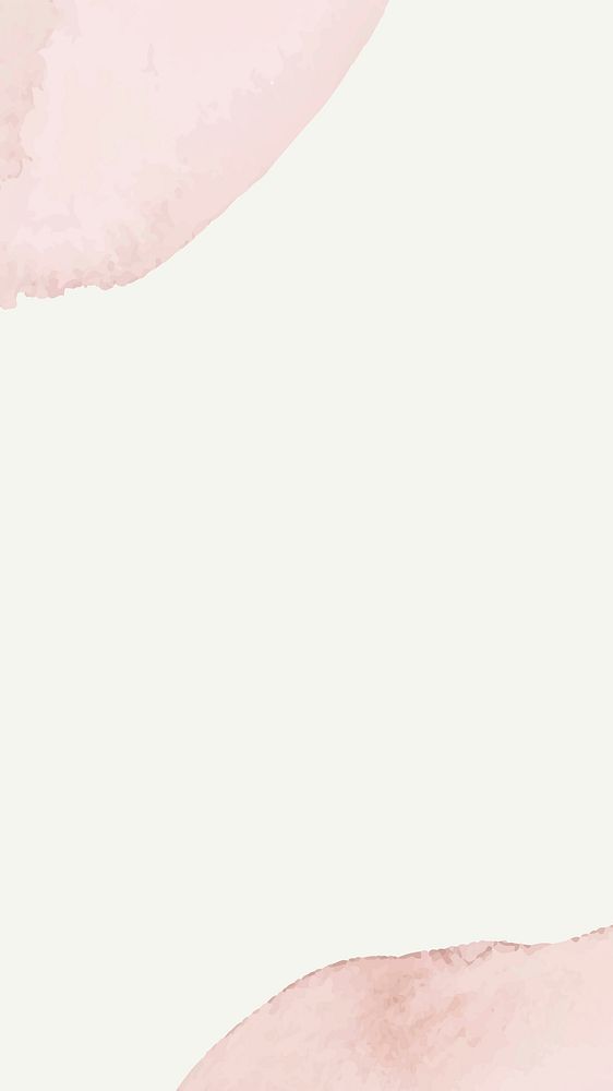 Background of beige watercolor vector with pink pastel stains in simple style