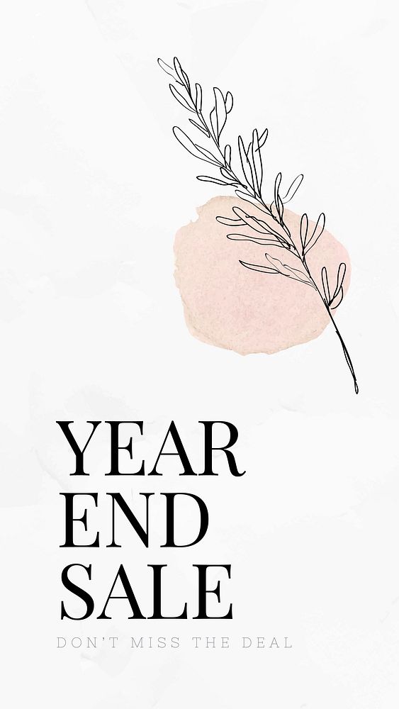 Year end sale line art minimal online shopping social media ad