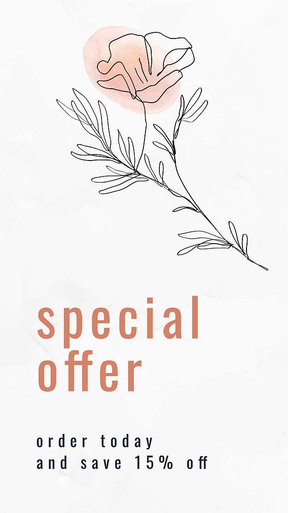 Special offer line art minimal online shopping social media ad