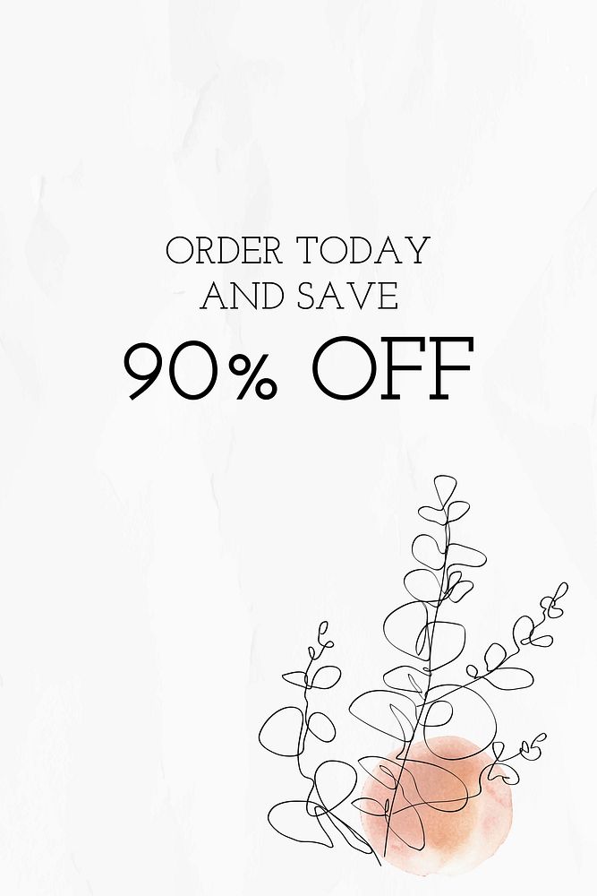 Sale template vector online shopping advertisement with text 90% discount