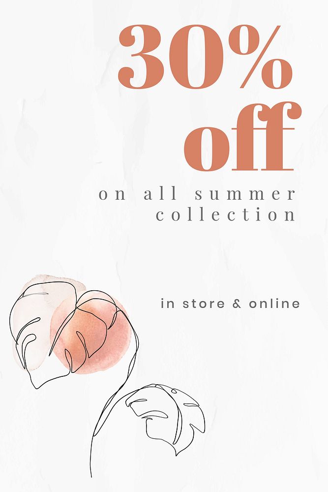 30% off line art minimal online shopping social media ad