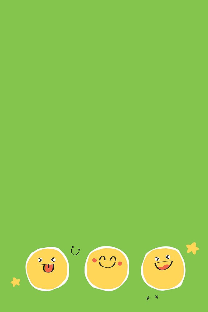 Cute background psd of doodle emojis on red/green