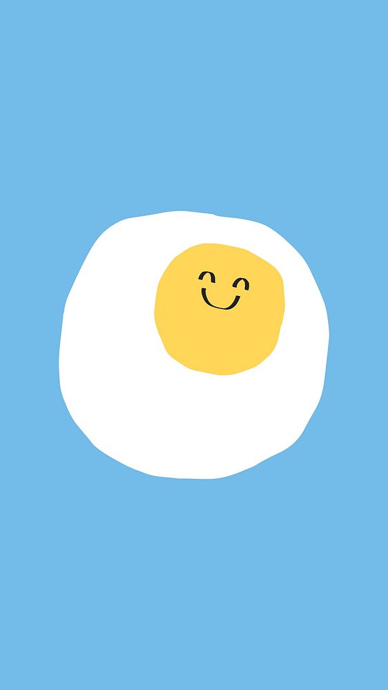 Background of happy emoji as a cute fried egg