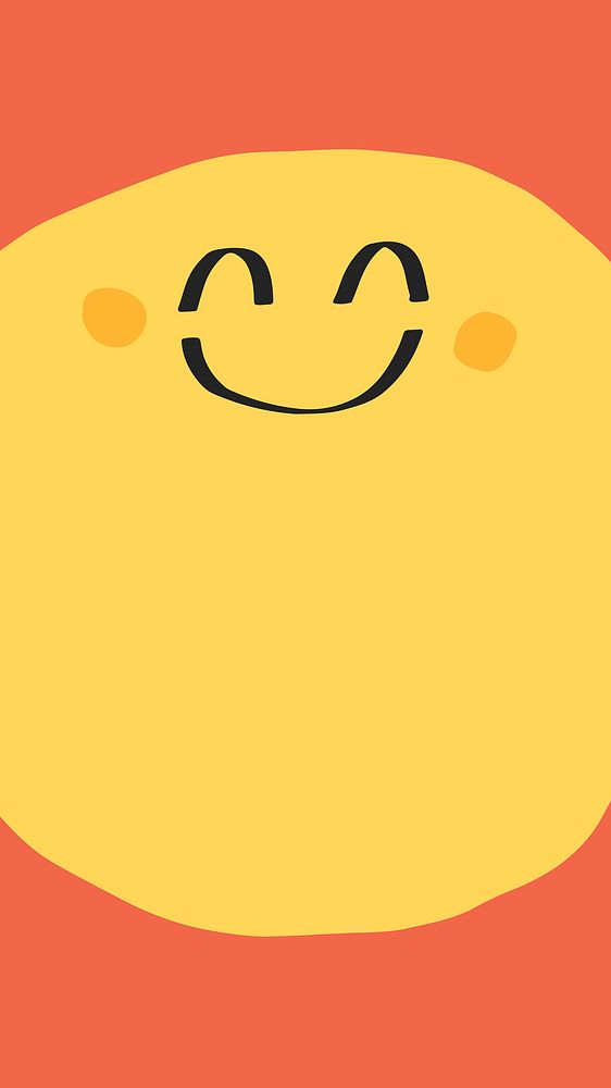 Yellow background with cute happy face icon