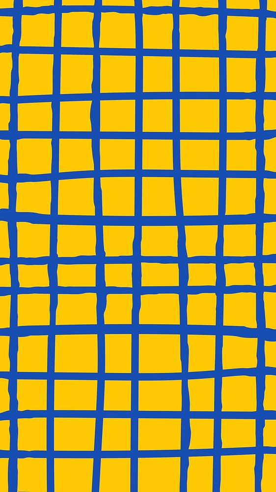 Blue grid vector on yellow background