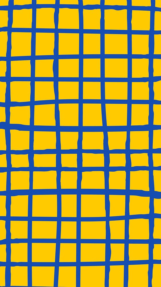 Blue grid psd on yellow phone wallpaper