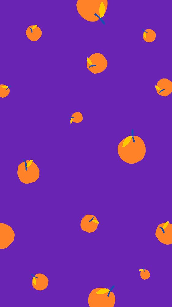Orange fruit wallpaper vector on purple background