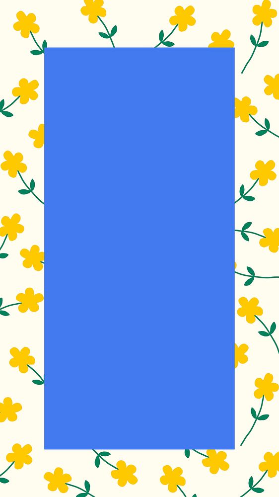 Frame with yellow flower vector