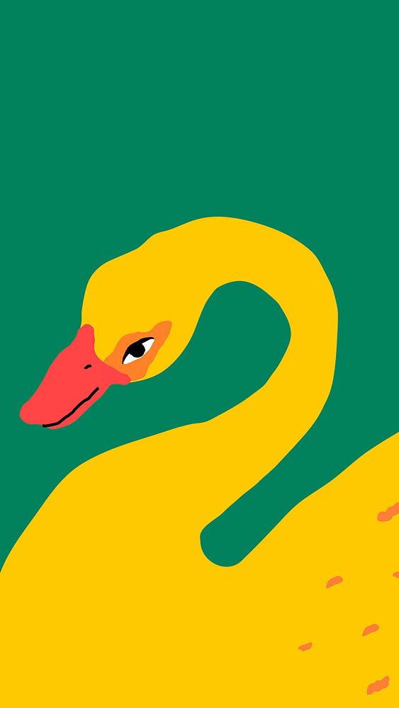 Swan background vector on green wallpaper