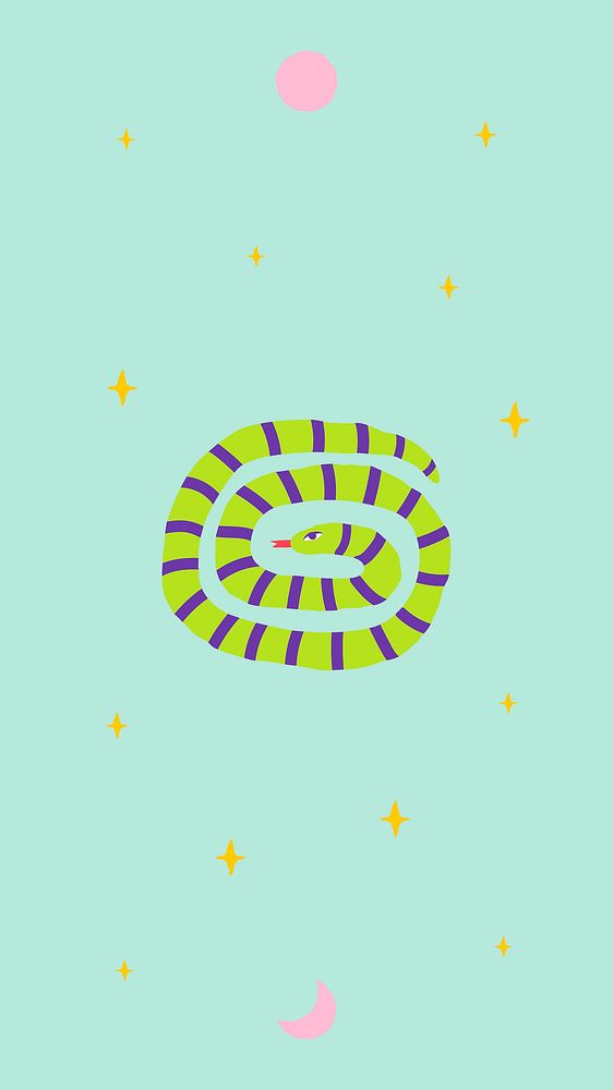 Snake wallpaper cute animal illustration