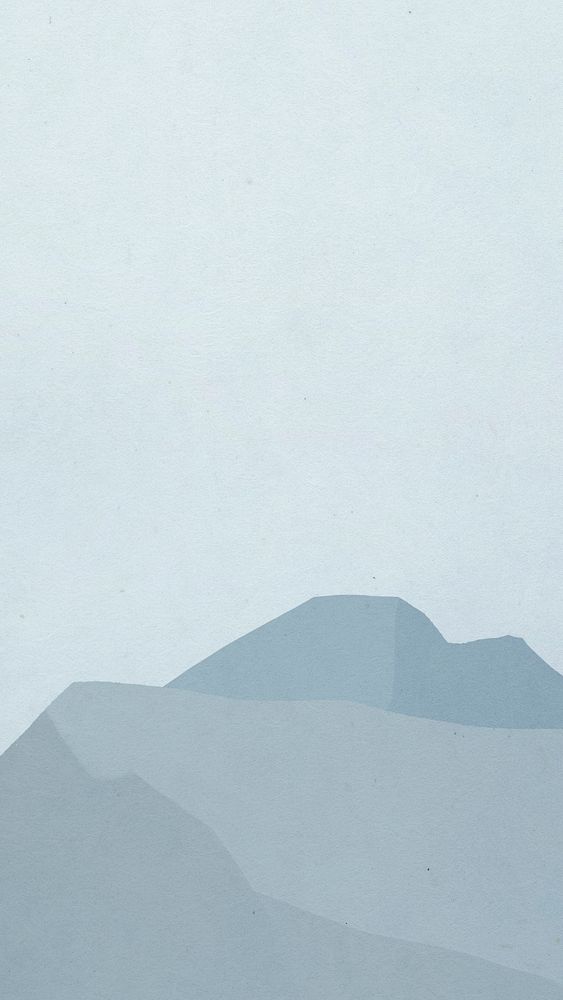 Scenic phone lockscreen with blue mountains