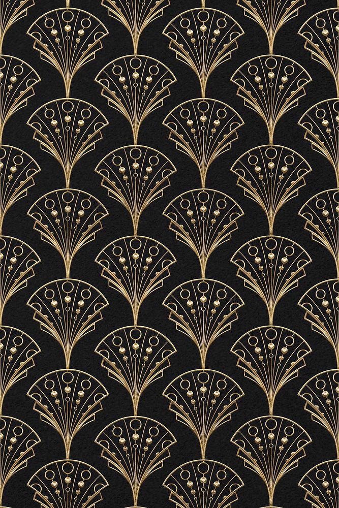 Gatsby palmette patterns on dark background