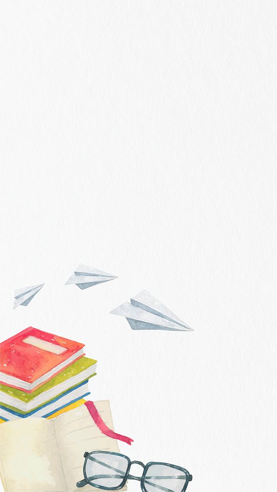 Watercolor background psd with education theme