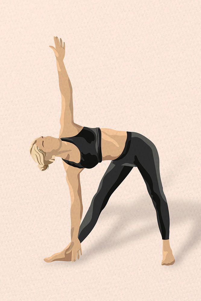 Yoga triangle pose minimal illustration