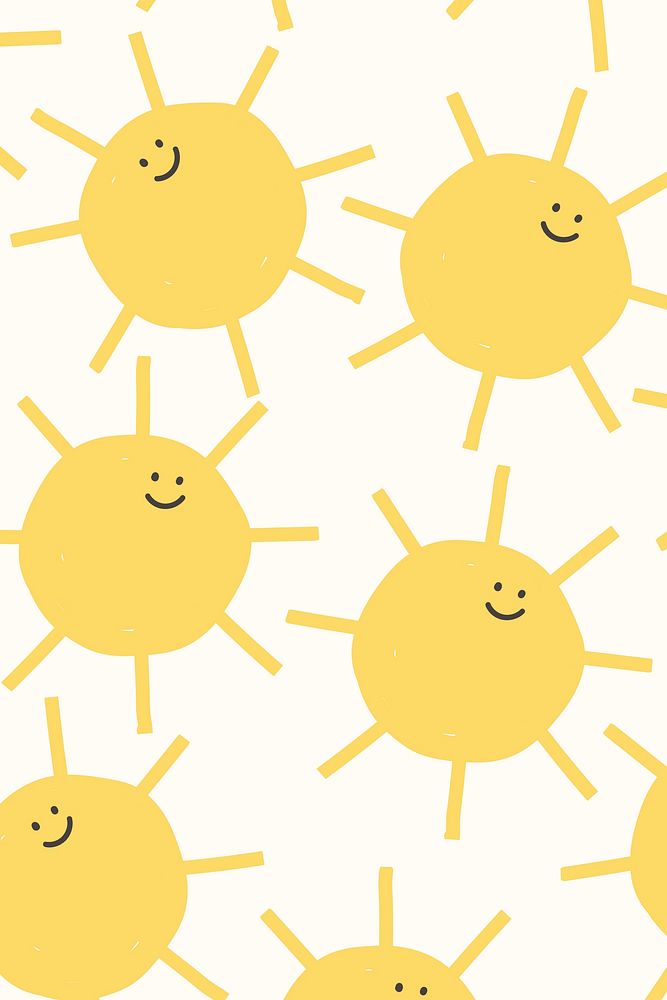 Sun seamless pattern background vector weather doodle for kids