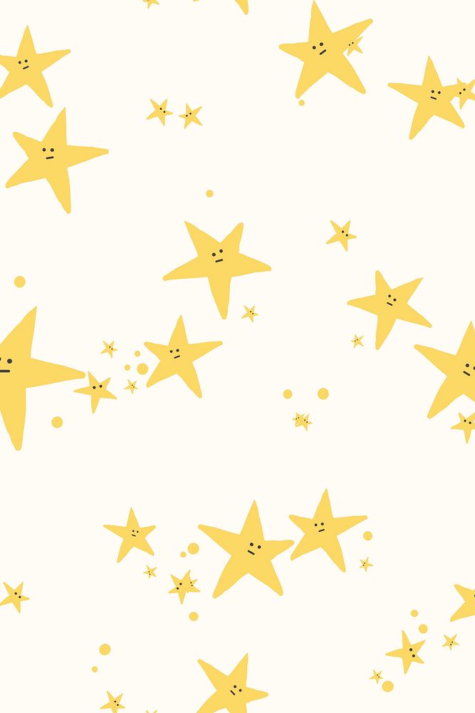 Littles stars pattern seamless background with cute doodle illustration for kids