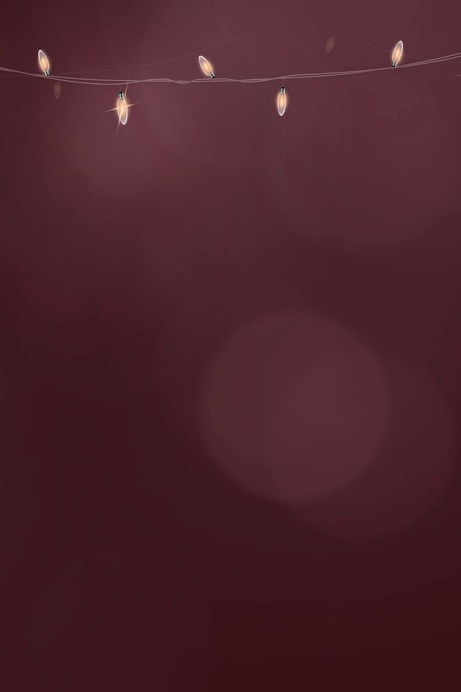 Bokeh background vector in burgundy red with glowing hanging lights