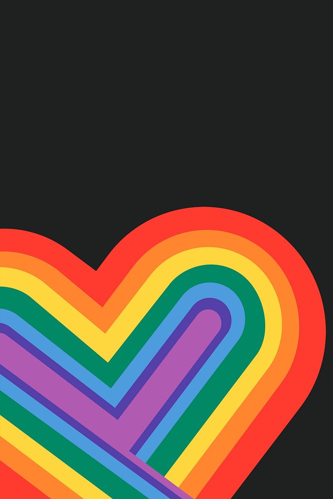 Rainbow pride heart psd background