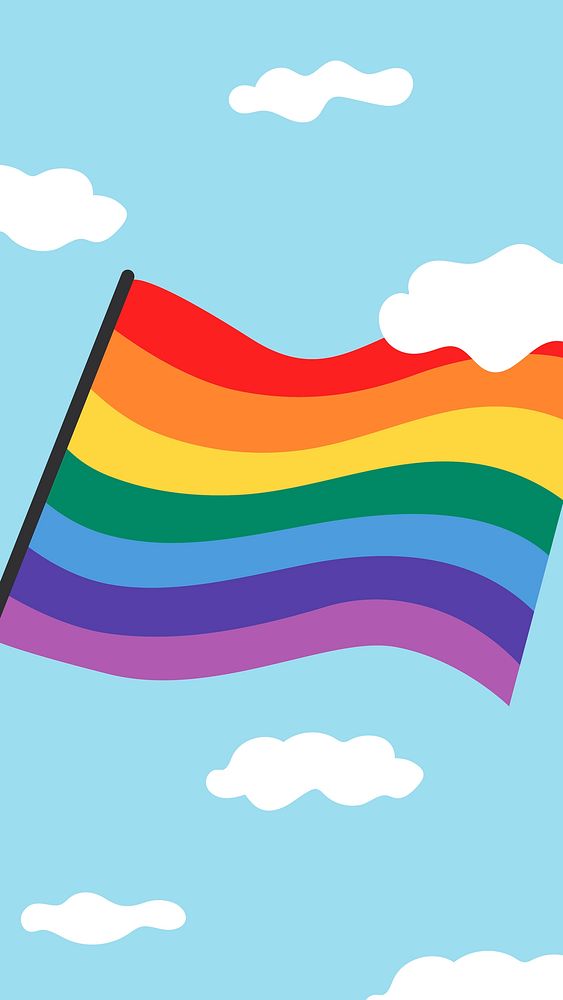 Rainbow flag LGBTQ pride month on sky mobile wallpaper