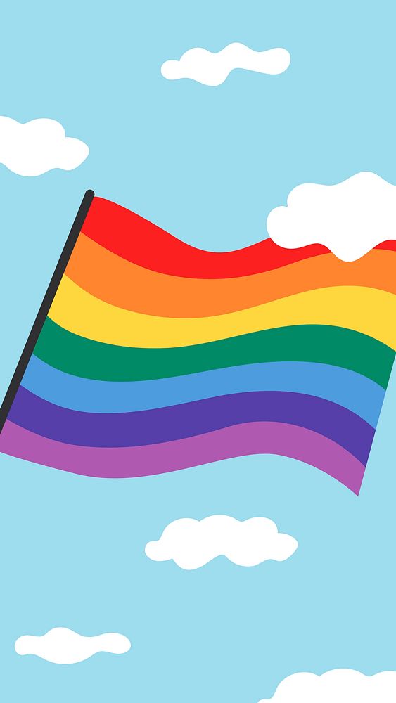 Rainbow pride flag vector lock screen wallpaper