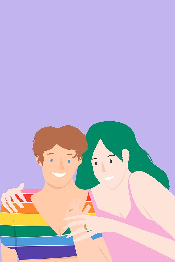 LGBTQ lesbian couple vector background