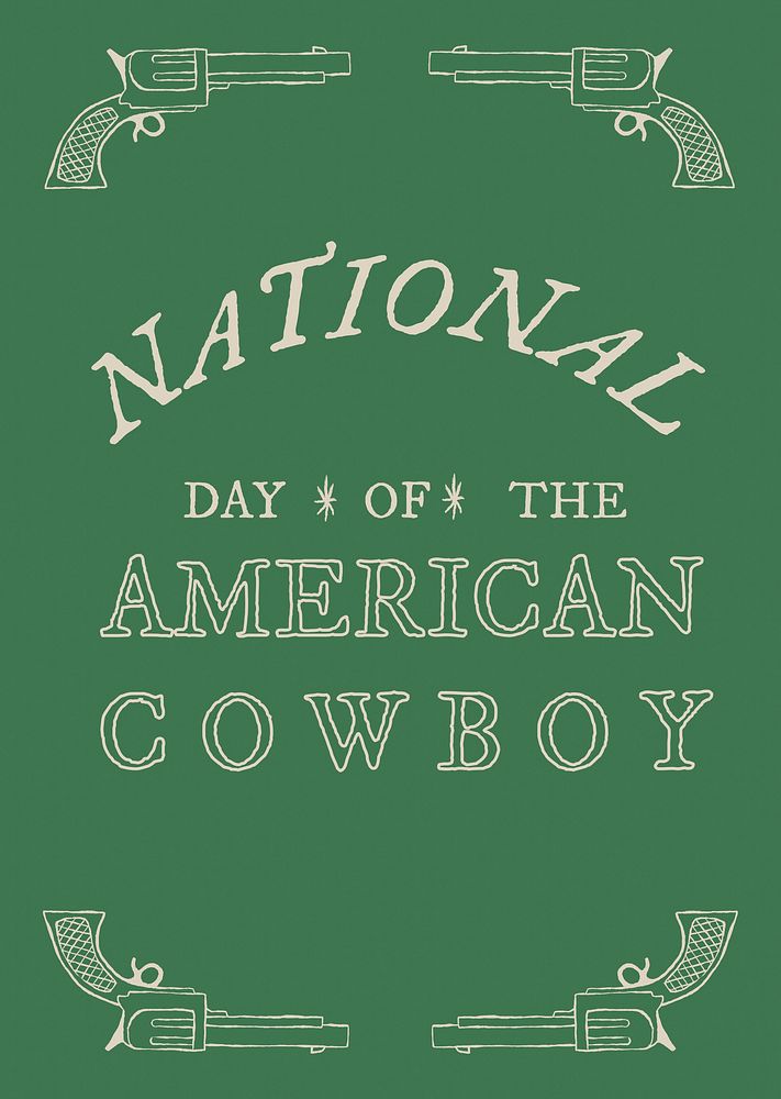 Wild west poster template vector with editable text, National Day of the Cowboy