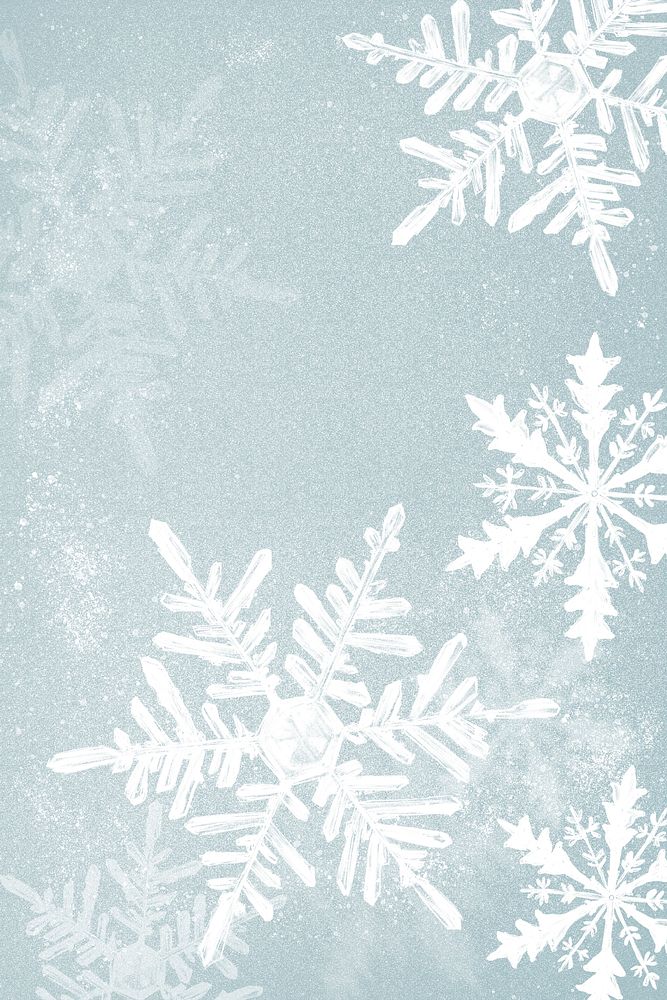 Winter snowflake illustration on blue background