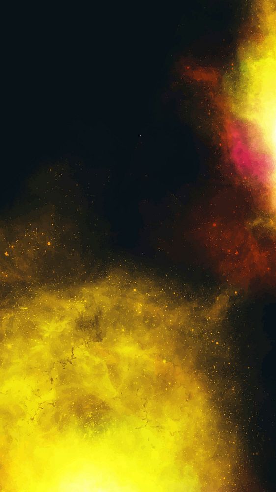 Galaxy graphic vector in yellow color and abstract style