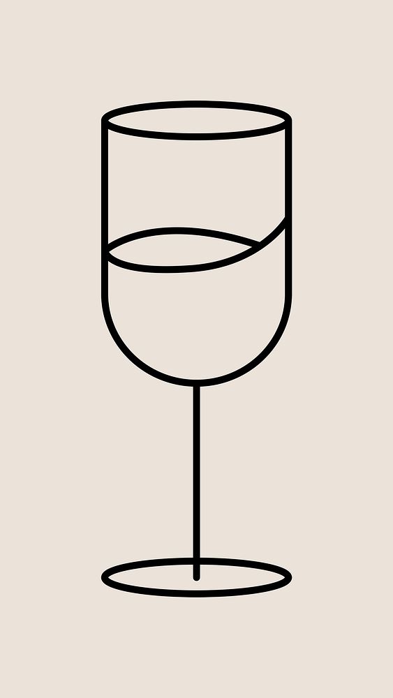 Minimal wine glass psd graphic | Premium PSD - rawpixel