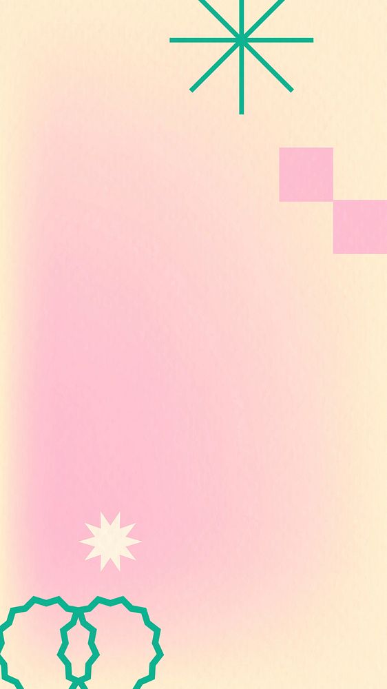 Abstract memphis pink background vector gradient with geometric shapes