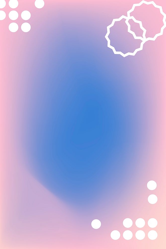 Blue gradient background in abstract memphis style with funky border