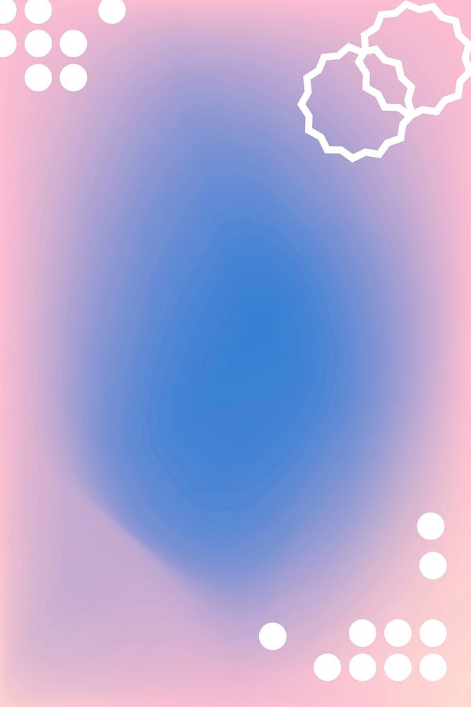 Blue gradient background vector in abstract memphis style with funky border