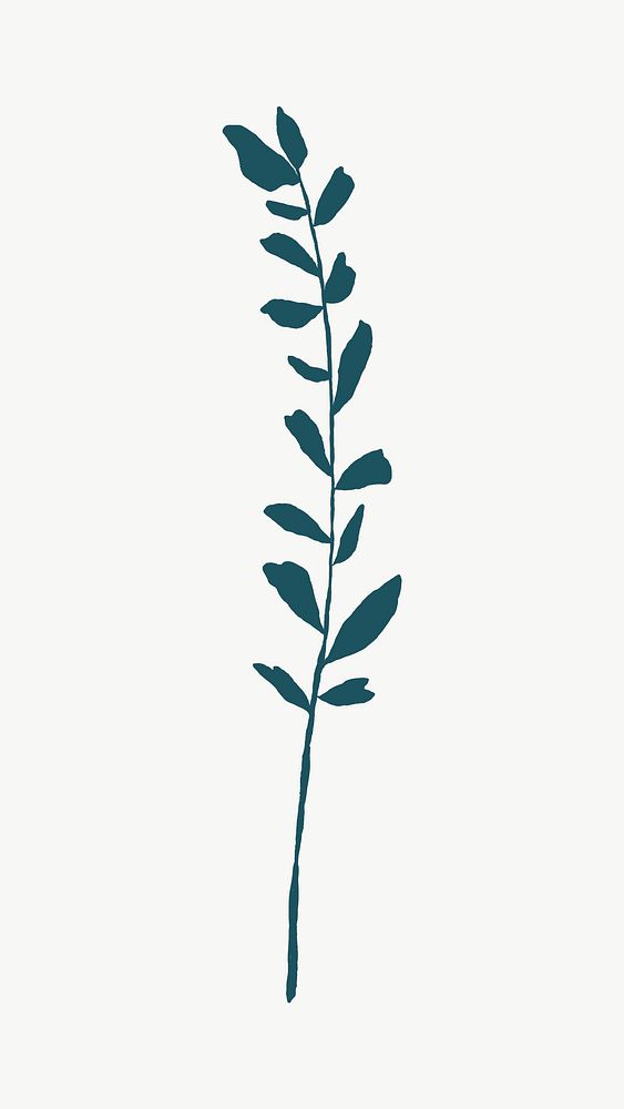 Botanical leaf branch vector cute doodle illustration
