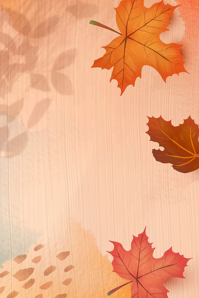 Paint textured background with fall leaves