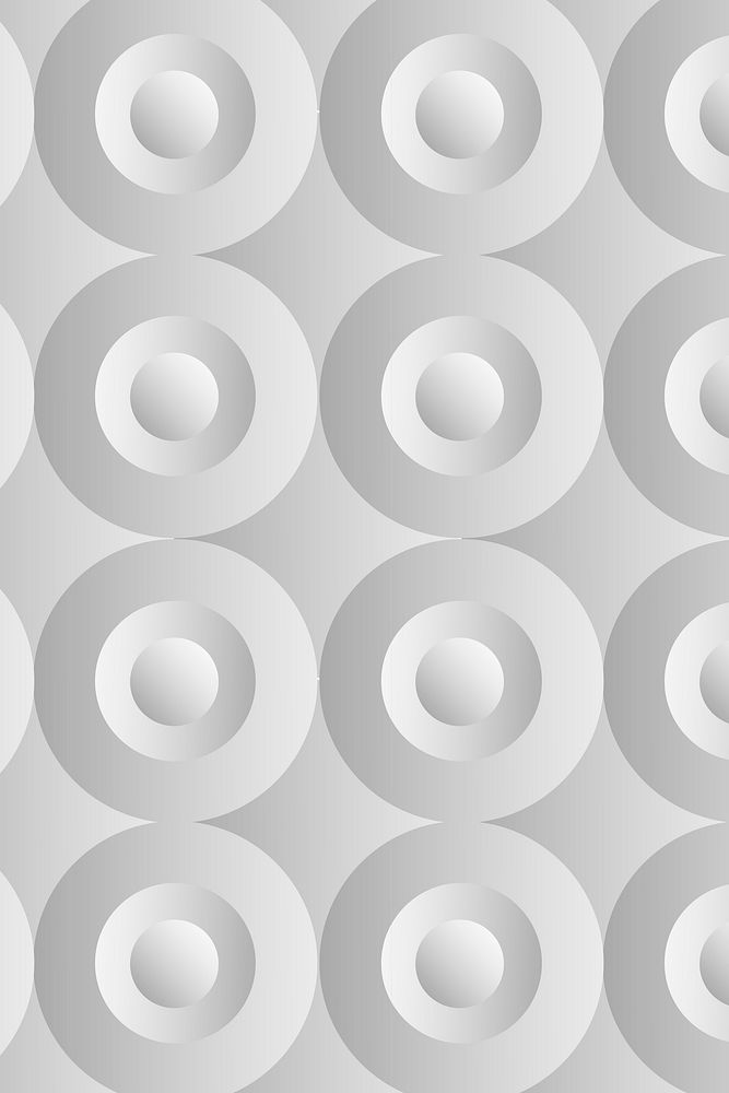 Circle 3D geometric pattern vector grey background in simple style