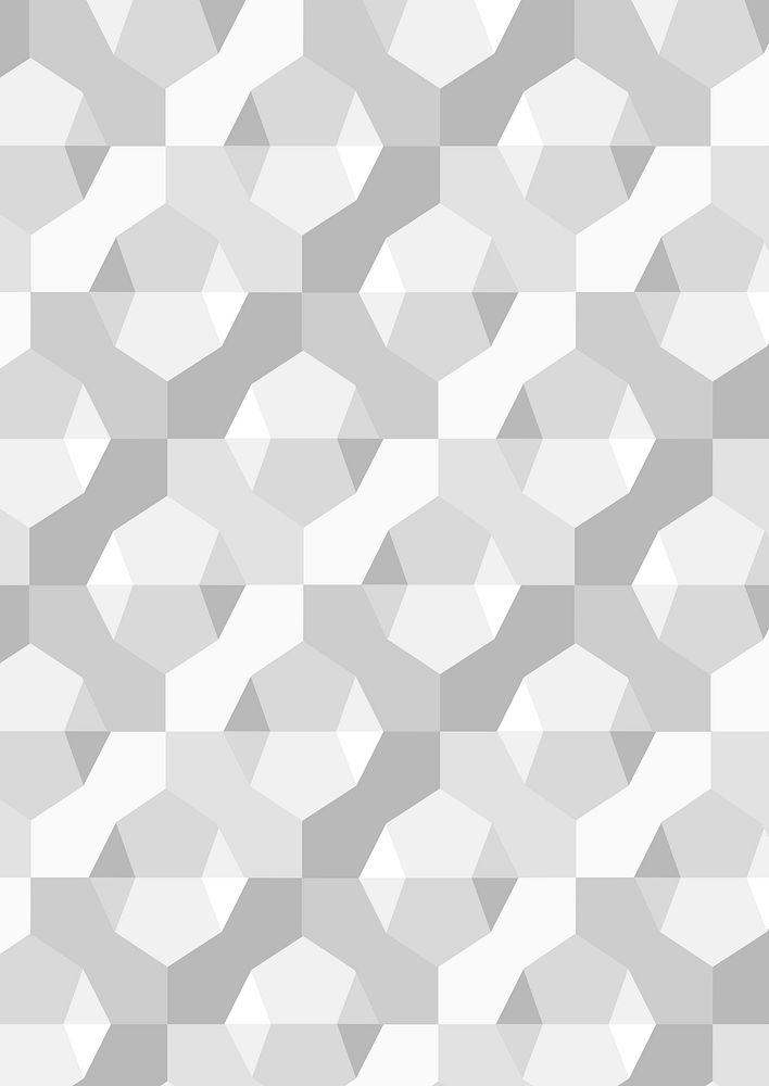 Simple 3D geometric pattern grey background
