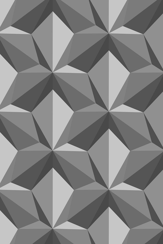 Kite 3D geometric pattern grey background in simple style